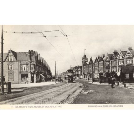 St Marys Row Moseley Village Birmingham in 1900 Rare Photo Postcard