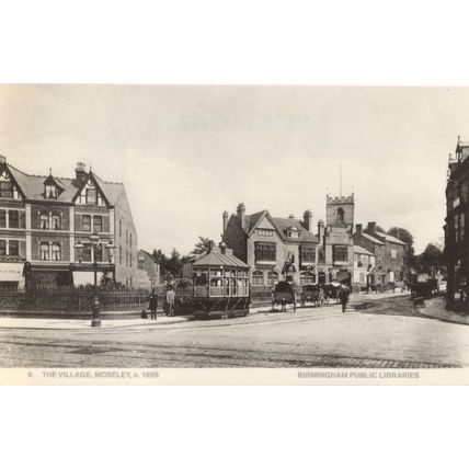 Moseley Village in Victorian 1895 Birmingham Rare Photo Postcard