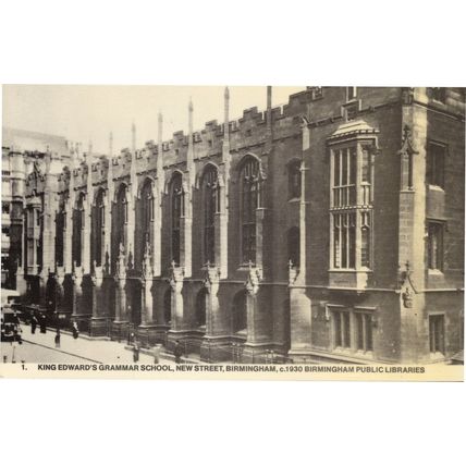 King Edward's Grammar School New Street Birmingham 1930 Rare Photo Postcard