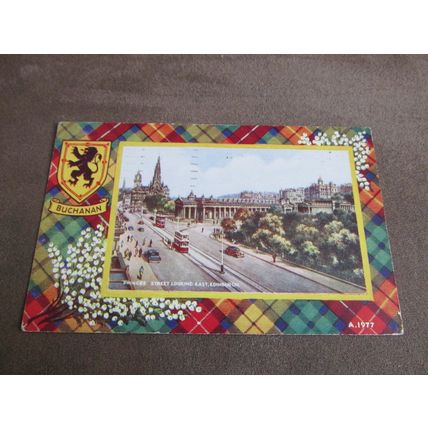 Clan Buchanan Tartan Postcard - Princes Street Edinburgh - A1977