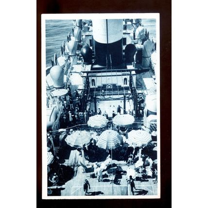 LS3956 - Nav. Gen. Italian Liner - Roma - The Lido Deck - postcard