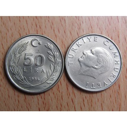 Turkey 1986 50 Lira Coin