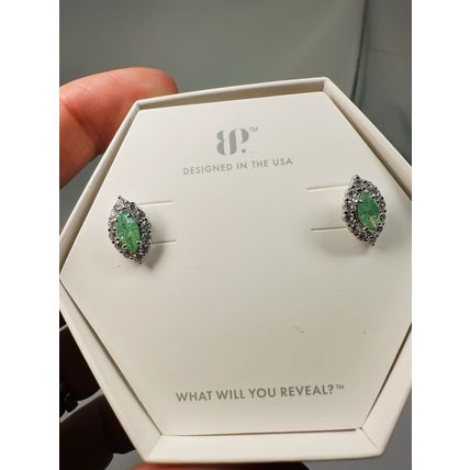 NIB Bomb Party Earrings ER81088 Sterling Club LC Grn Ice Crystal 925 S St Silver