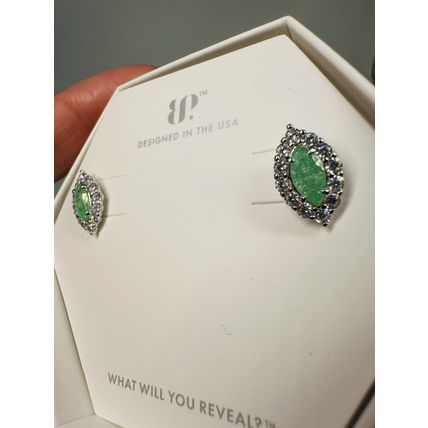 NIB Bomb Party Earrings ER81088 Sterling Club LC Grn Ice Crystal 925 S St Silver