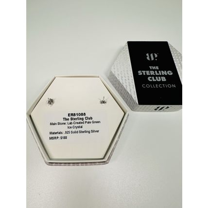 NIB Bomb Party Earrings ER81088 Sterling Club LC Grn Ice Crystal 925 S St Silver