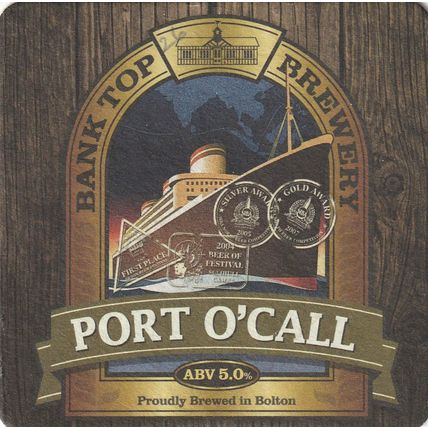 BEER MAT - BANK TOP BREWERY - PORT O'CALL - (Cat No 026) - (2017)