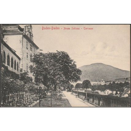 Terrasse, Neues Schloss, Baden-Baden, 1912 - Stengel AK