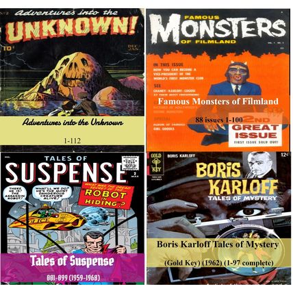 4 DVD ROMS Tales of Mystery, Famous Monsters, Tales of Suspense, Adventures