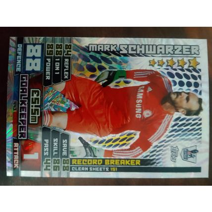 match attax 14/15 record breaker mark schwarzer no.443