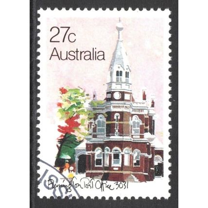 AUSTRALIA 1982: HISTORIC POST OFFICES - 27c FLEMINGTON, VIC USED (G7)