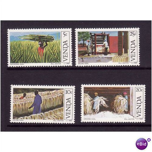 VENDA 1982 SISAL INDUSTRY SET 4 VALS U/M MINT