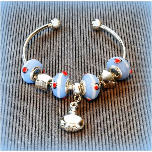 Bag Charm European Beads Silver Plated Bracelet Bangle Jewellery 1886