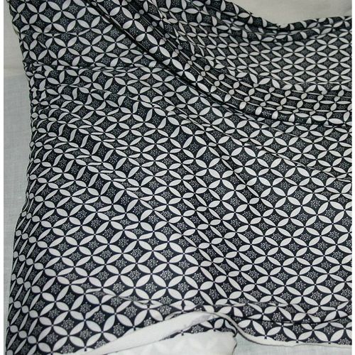 Vintage Black White Retro Pattern Dress Blouse Top Skirt Fabric Size 58" X 3Yds