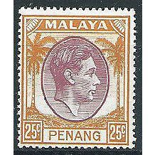Penang 1949 SG16 25c Purple & Orange Mounted Mint .. ..