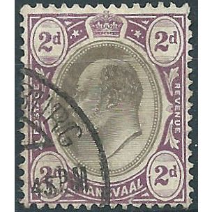 Transvaal 1906 SG262 2d Black & Purple Fine Used . ...