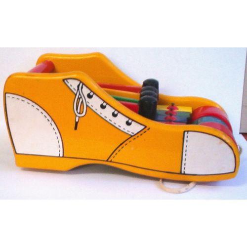 KOUVALIAS wooden musical shoe VINTAGE 1980's