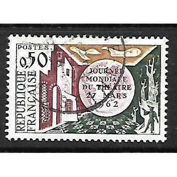 FRANCE 1962 50c WORLD THEATRE DAY SG 1565 FINE USED#2