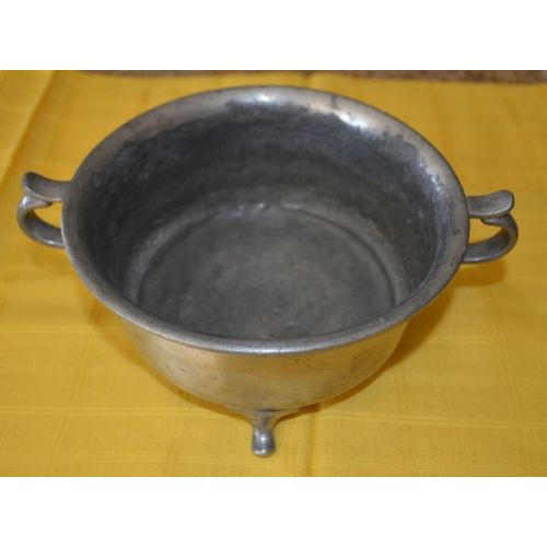 Antique-Small-Footed-Pot-Genuine-Pewter-  Royal-Pewter-Co