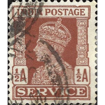 INDIA, King George VI, official, brown 1939, ½anna, #4