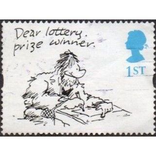 1996 Greetings Booklet Stamps. Cartoons 1st Val. Dear Lottery Winner. Fine Used.