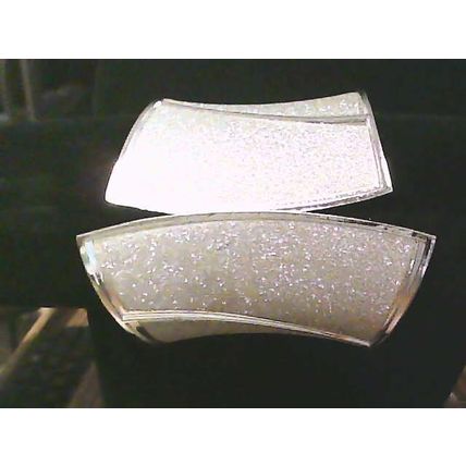 Silver Sparkling Stardust Corset Look 3'' Width Hinged Cuff Bracelet