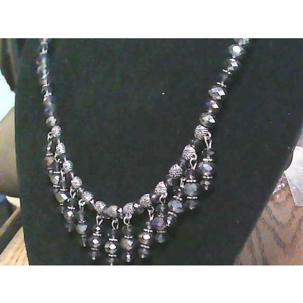 Gunmetal Gray Faceted Beaded Necklace set