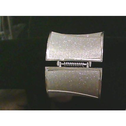 Silver Sparkling Stardust Corset Look 3'' Width Hinged Cuff Bracelet