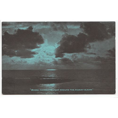 Where Clouds Play Around a Silvery Gleam Photochrom Co Ltd Moonlight Postcard