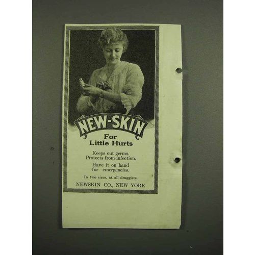1918 New-Skin Antiseptic Ad - For Little Hurts