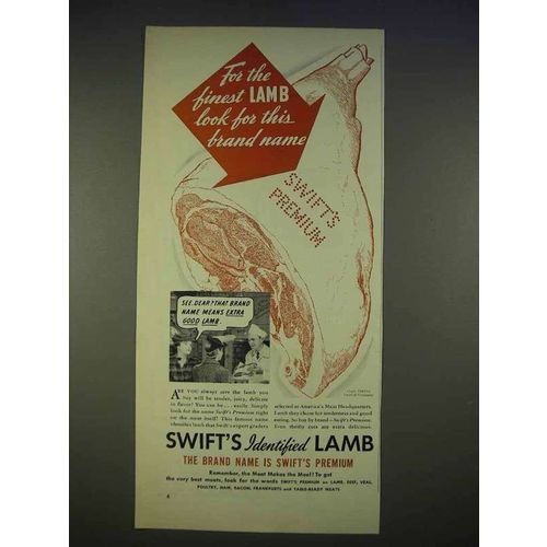 1940 Swift's Identified Lamb Ad - For the Finest Lamb