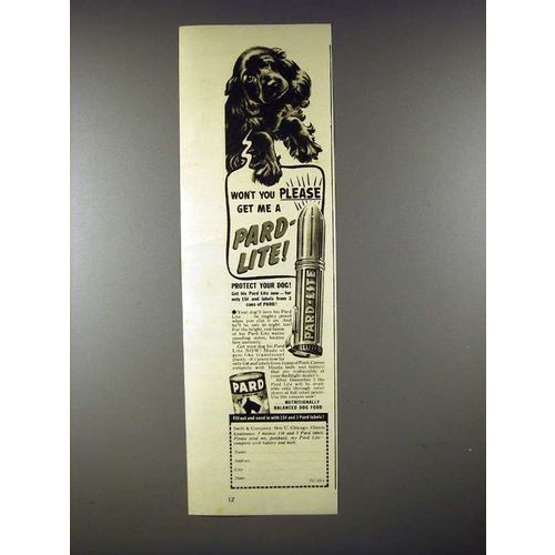 1940 Pard Dog Food, Pard-Lite Ad - Cocker Spaniel