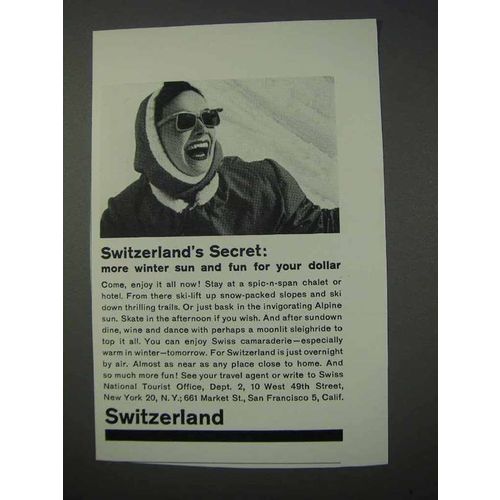 1959 Switzerland Tourism Ad - Secret