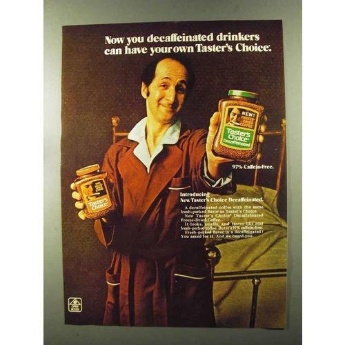 1973 Taster's Choice Coffee Ad - Decaffeinated Drinkers