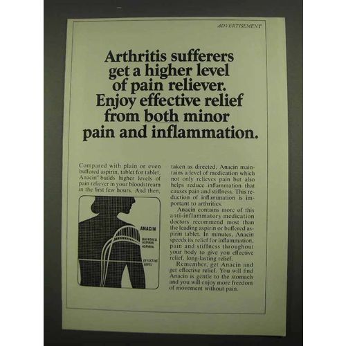 1974 Anacin Medicine Ad - Arthritis Sufferers