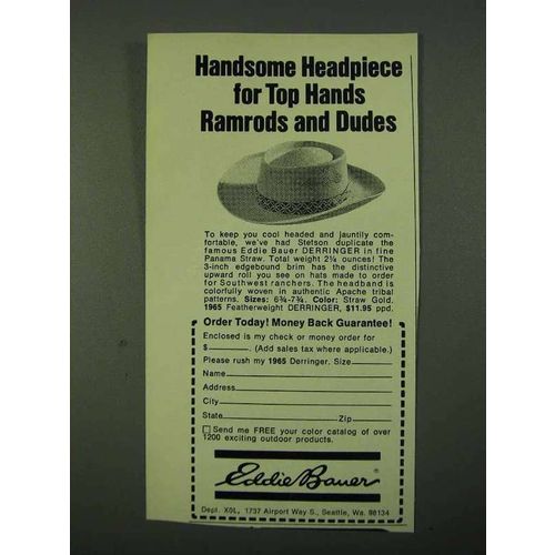 1975 Eddie Bauer Derringer Hat Ad - For Top Hands
