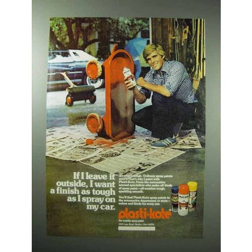 1978 Plasti-Kote Paint Ad - Finish As Tough As My Car
