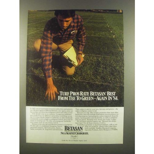 1985 Stauffer Betasan Preemergence Herbicide Ad