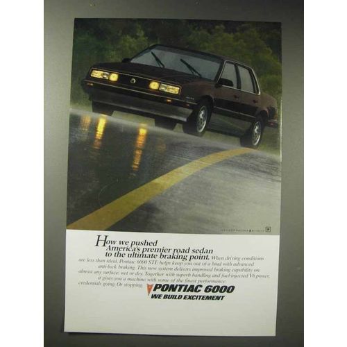 1987 Pontiac 6000 STE Car Ad - Ultimate Braking Point