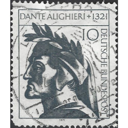 GERMANY, Dante Alighieri 1265-1321, grey 1971, 10pf, #4