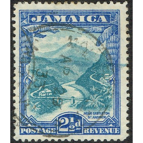 Jamaica 1932 2 1/2d Turquoise Blue and Ultramarine SG112 FU