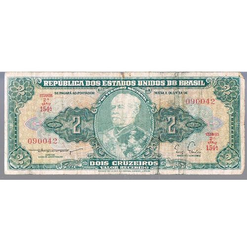 BRAZIL BANKNOTE 2 P157 ND 1955 aVF - SER 154