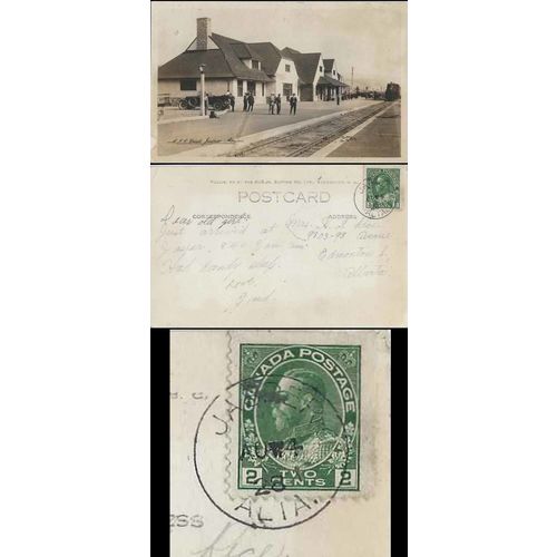 Canada Postcard Real Photo Admiral Booklet 1928 Jasper Alberta CNR Train Station