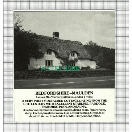 C2995) Maulden Bedfordshire House Sale Advert - 1981 Clip