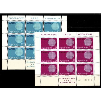 JUGOSLAVIA [1970] MiNr 1379-80 Kleinbogen ( **/mnh ) CEPT