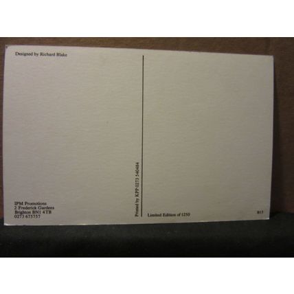 BLOOMSBURY POSTCARD FAIR, 1988 unused postcard racing car (a)