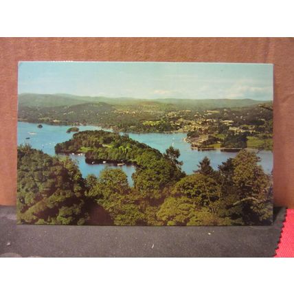 BELLE ISLE, LAKE WINDERMERE, CUMBRIA. used vintage postcard by Sanderson Dixon =
