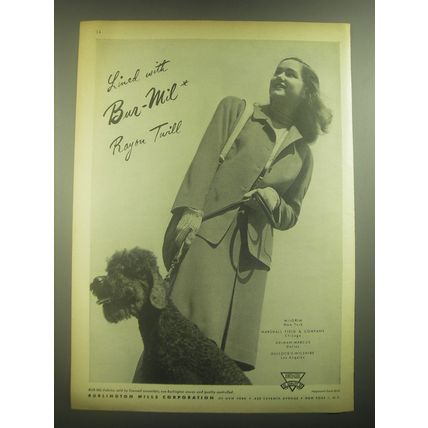 1945 Burlington Mills Fashion Ad - Lined with Bur-Mil Rayon Twill