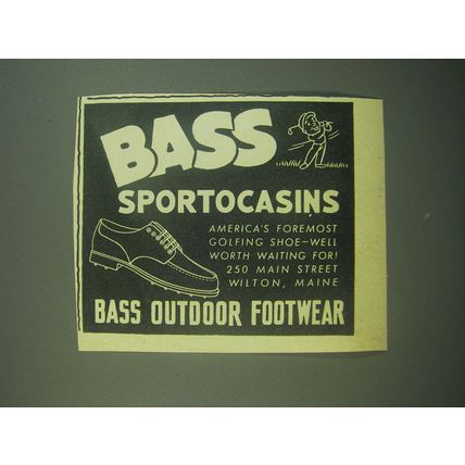 1945 Bass Sportocasins Shoes Ad - Bass outdoor footwear