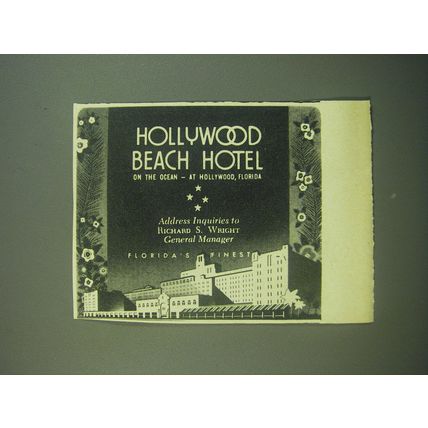 1945 Hollywood Beach Hotel Advertisement