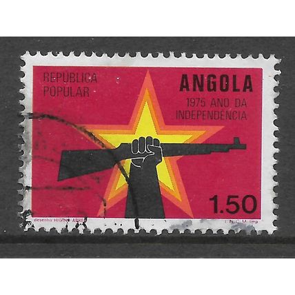 ANGOLA 1975 INDEPENDENCE 1E.50 ARM WITH RIFLE SG730 FINE USED